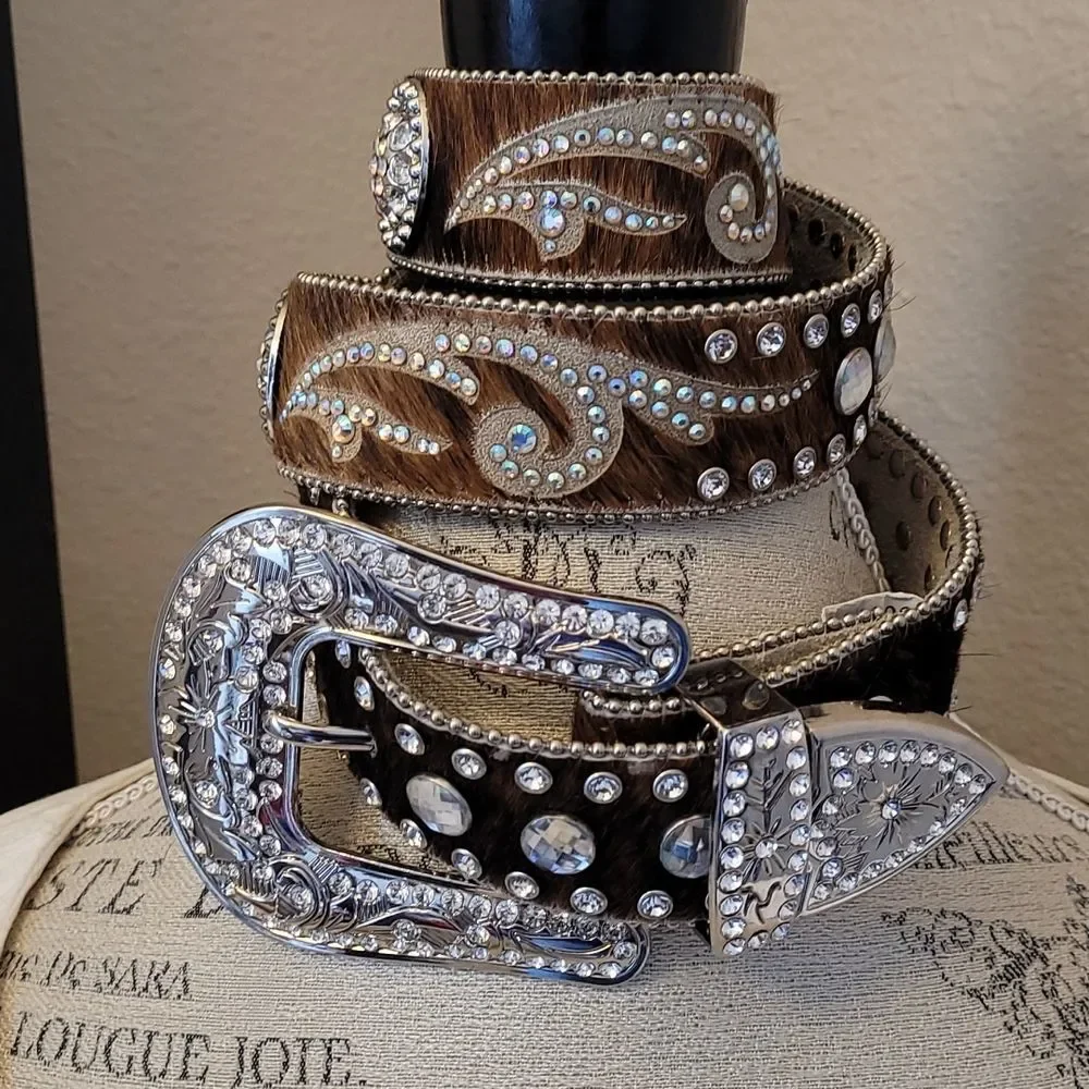 Leather Jeweled Belt